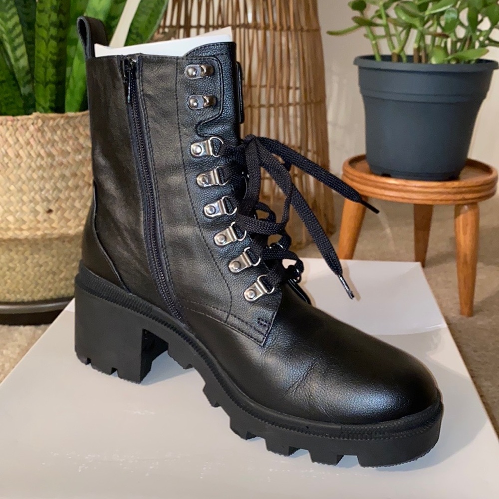 Taylor Block Heel Combat Boots (Chunky Heels)